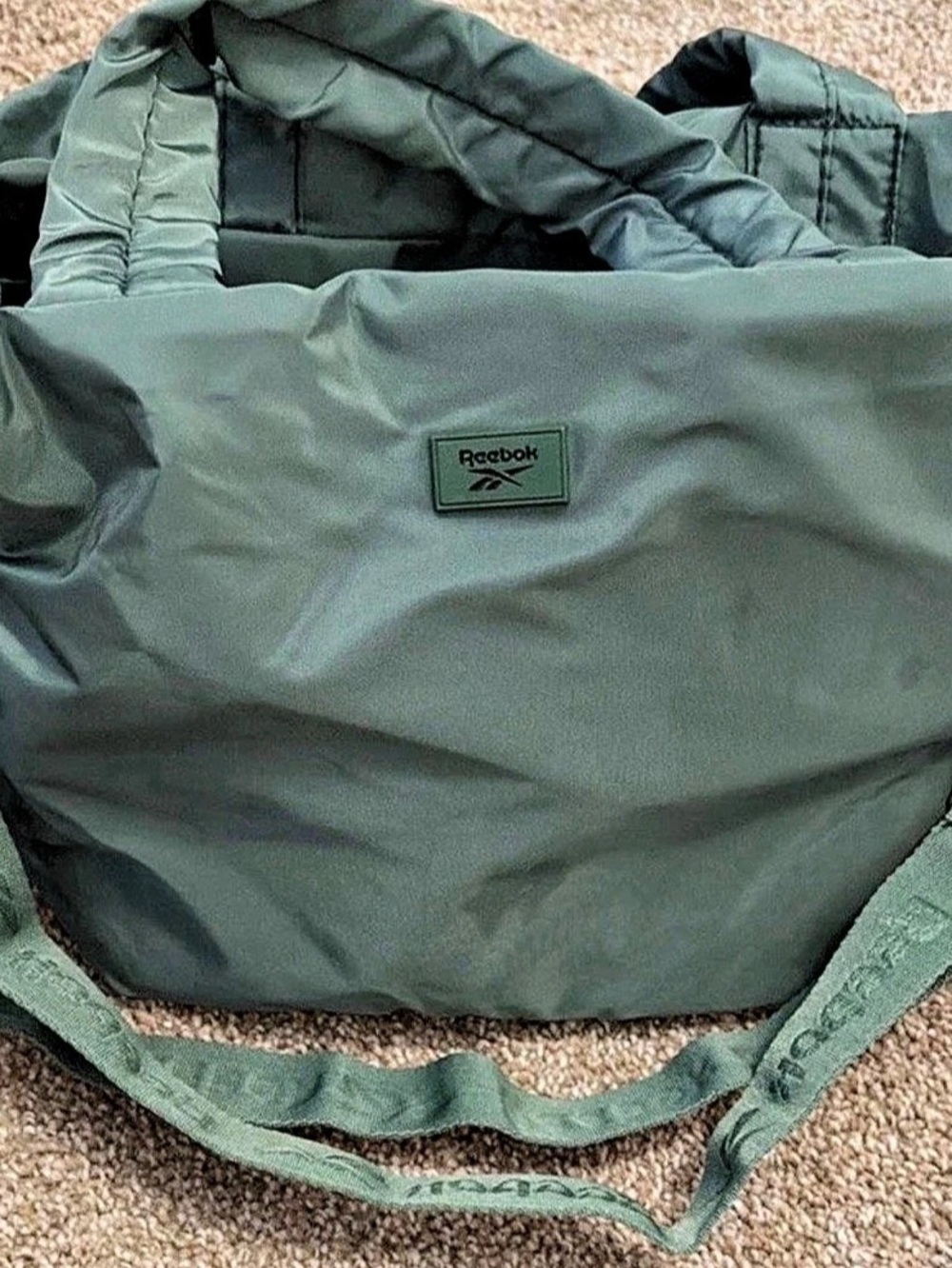 Reebok Green Military Style Duffel Bag with Shoulder St1